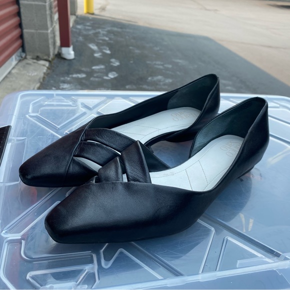 Franco Sarto Women’s Black Leather Loafer Slip On Shoes Pointed Toe - Size 7.5M - Picture 7 of 14